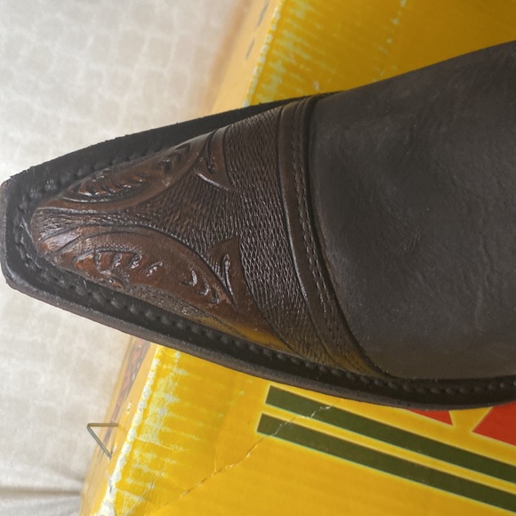 New pointed toe beautiful Cowboy boots women size 9.5 9 8.5 brown Western - Picture 7 of 13